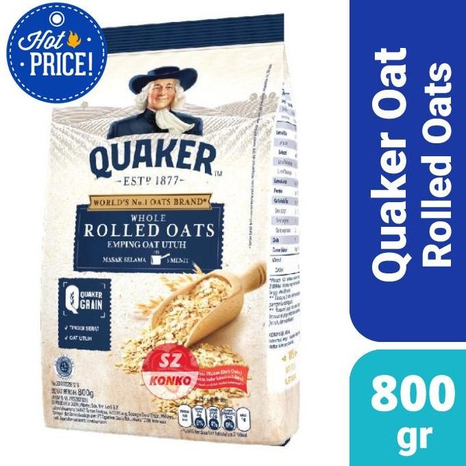 

Quaker Rolled Oats Oatmeal 800Gr - Oat 800 Gram Bpom Ri Promo