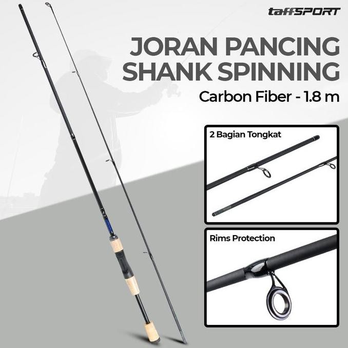 Tersedia Joran Pancing Carbon Fiber Murah Taffsport Shank 180 cm
