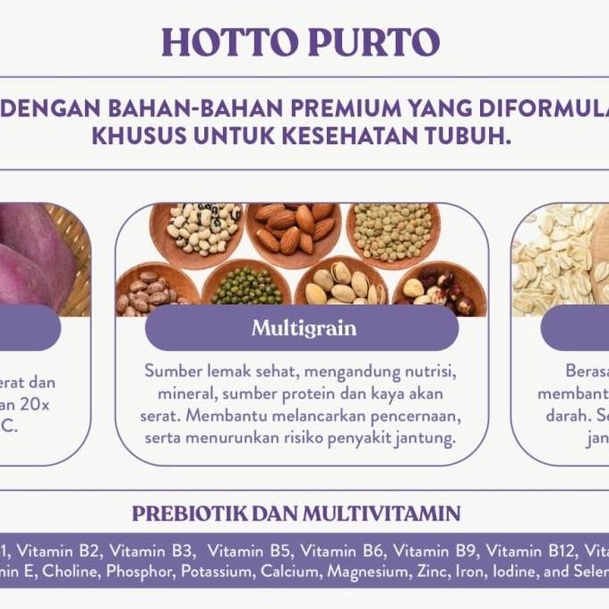 

Hotto Purto Superfood Multigrain Oats+Ubi Ungu 1 Pouch Isi 16 Sachet Promo