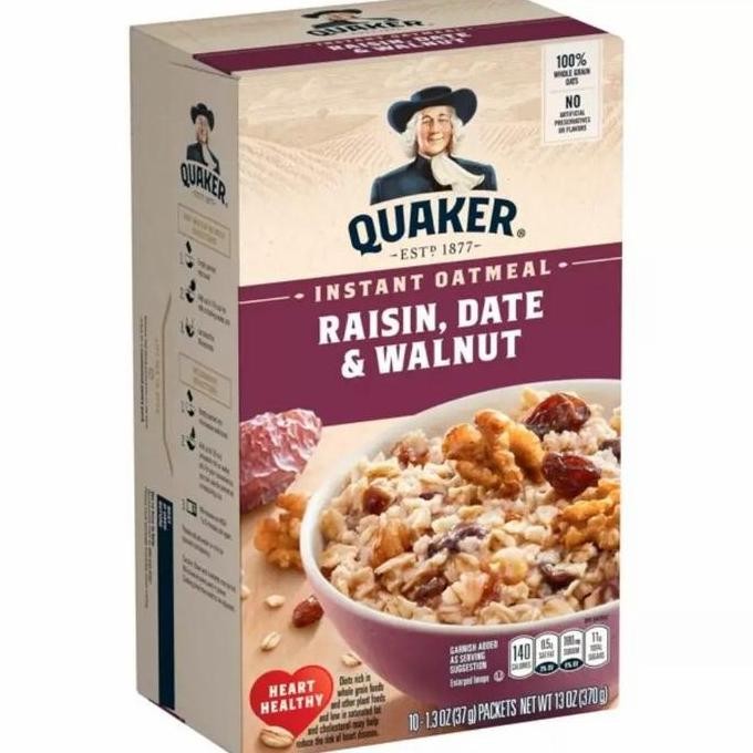 

Quaker Instant Oatmeal Raisin Date & Walnut 336Gr | Bubur | Oat Terlaris