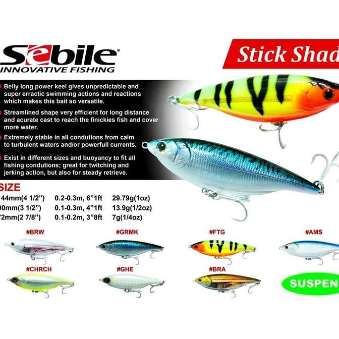 Tersedia Umpan pancing SEBILE STICK SHADD