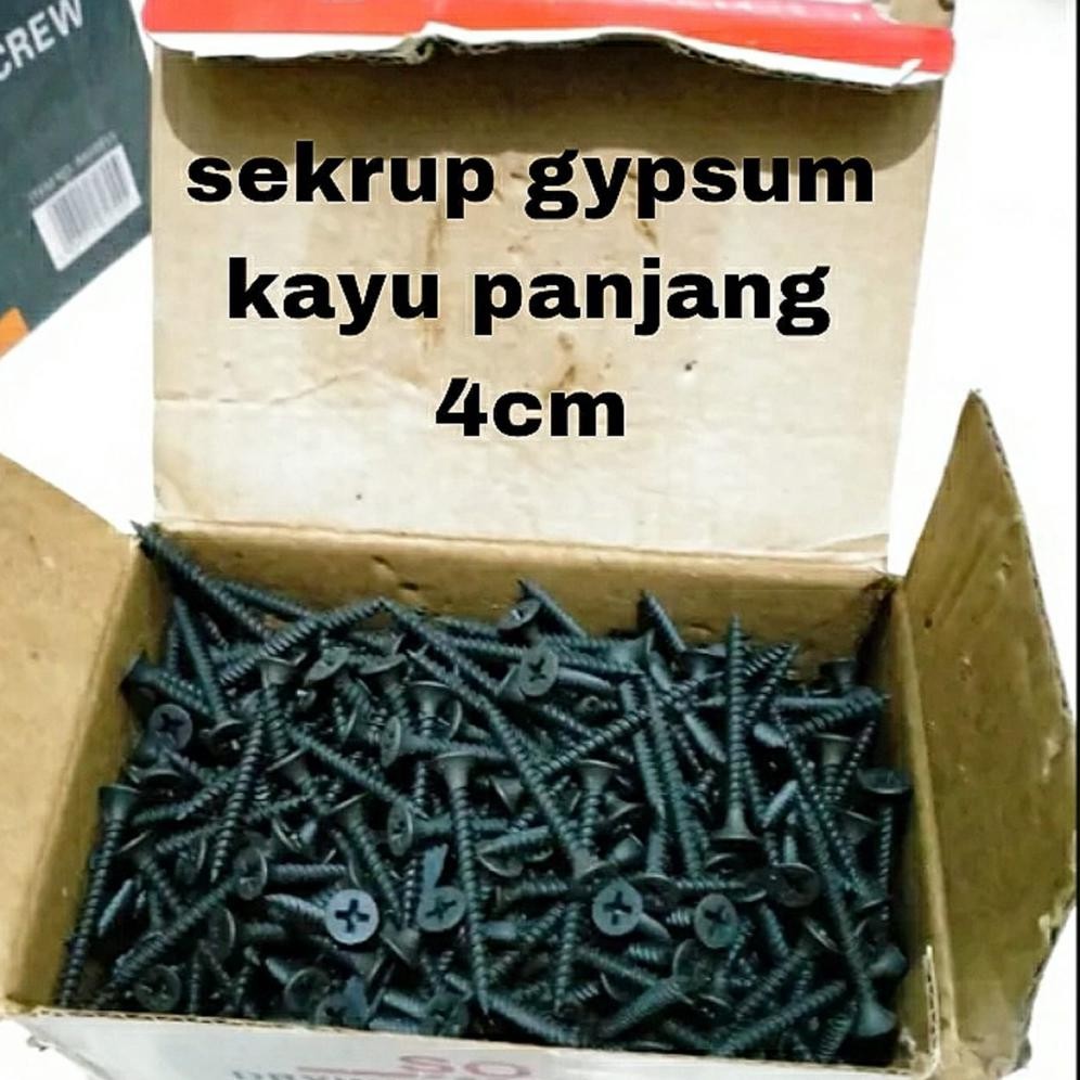 Produk Baru Sekrup Gypsum 4cm Hitam - Isi 1000pcs/Dus Sekrup Gipsum 6x1.5" Kayu