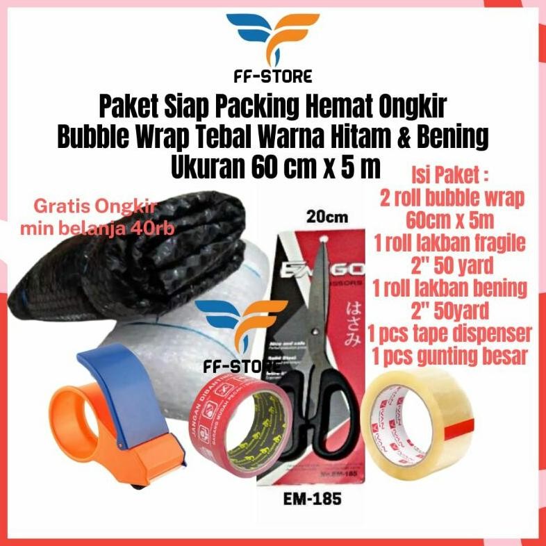 

Produk Baru!! Paket Lengkap Bubble Wrap Tebal 60cm x 5m Lakban Fragile Tape Starter