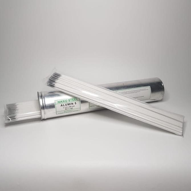 Kawat Las MMA / Stick Aluminium 3.2 mm NIKKO STEEL Alumin 5 Per Ons
