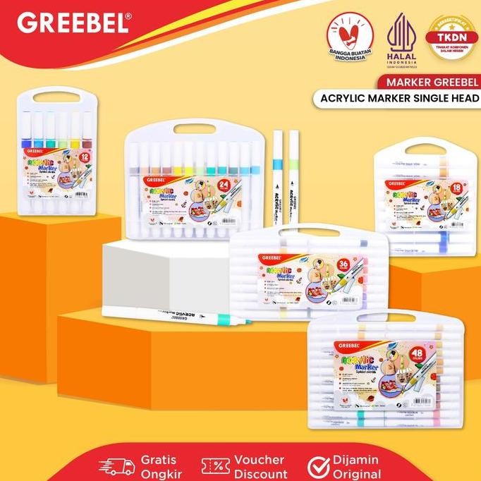 

GREEBEL SPIDOL ACRYLIC MARKER SINGLE HEAD / SKETSA MARKER SET SPIDOL WARNA WARNI 12 18 24 36 48 WARNA PERALATAN SEKOLAN SPIDOL TERBARU ASLI 100% ORIGINAL OFFICIAL MODERN GARANSI BRAND TERLARIS DISKON GROSIR COD TREND 2025 NEGO BAYAR DI TEMPAT