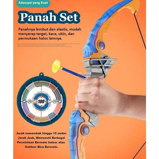 Tersedia Panah dan Busur Mainan Anak Dengan Lampu LED dan Inframerah Warna Menyala Dalam Gelap Arche