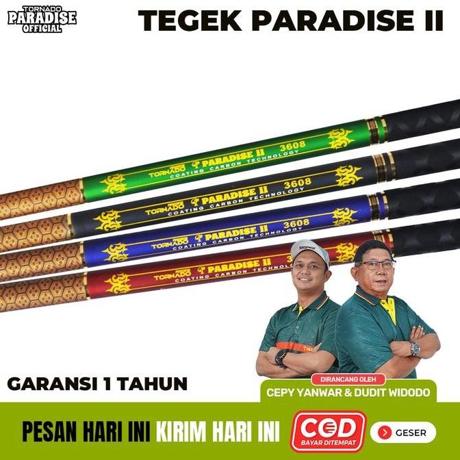 Tersedia Tegek Pancing Joran Paradise II 2 Fiber Coating Carbon Ukuran 240 270 300 360 450 540 630 C