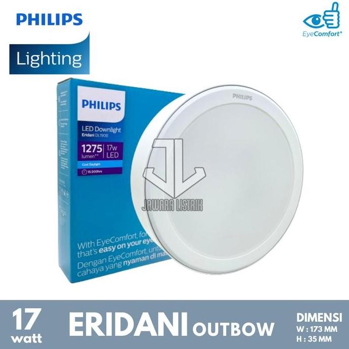 Tersedia PHILIPS ERIDANI LAMPU PLAFON OB LED DOWNLIGHT OUTBOW ERIDANI 17 W