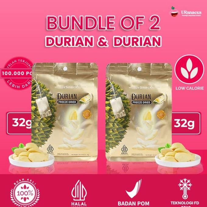 

Ursnacks Bundle Of 2 - Freeze Dried Keripik Buah 2Pcs Durian 32Gr