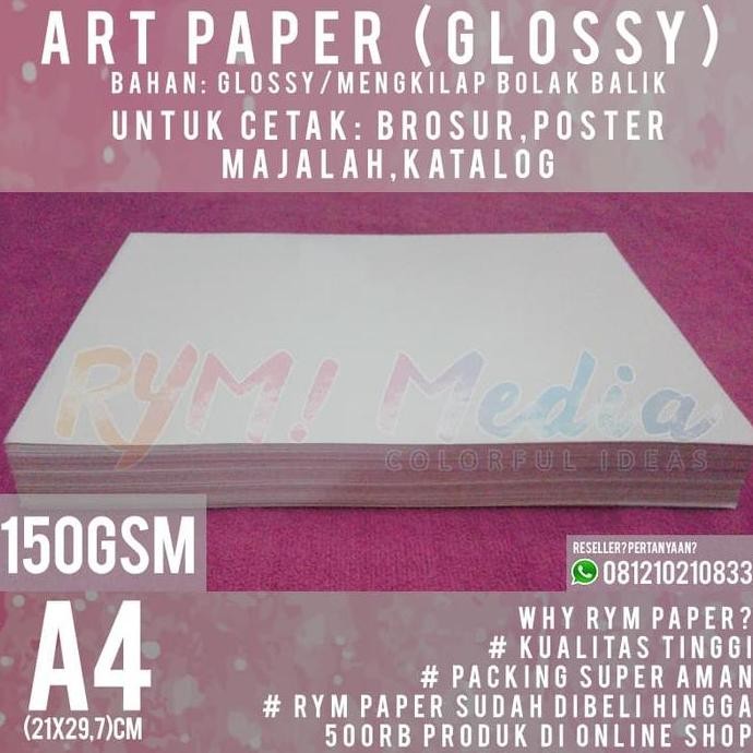 

baru Kertas Art Paper 150gsm A4 (1 rim/500 lembar)