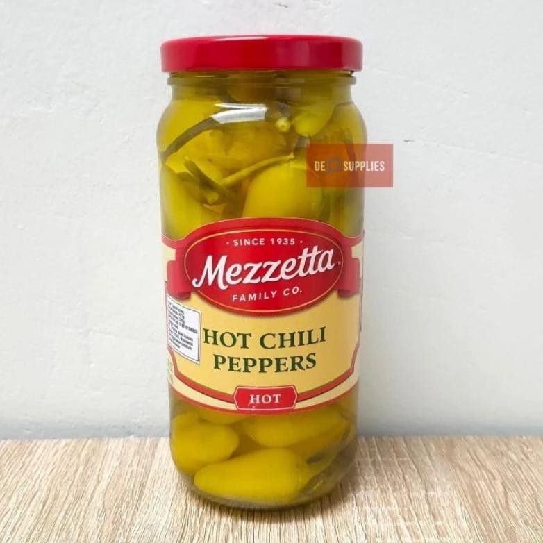

ready Mezzetta Hot Chili Peppers 473ml - Acar Cabe Kuning Pedas Pickled murah
