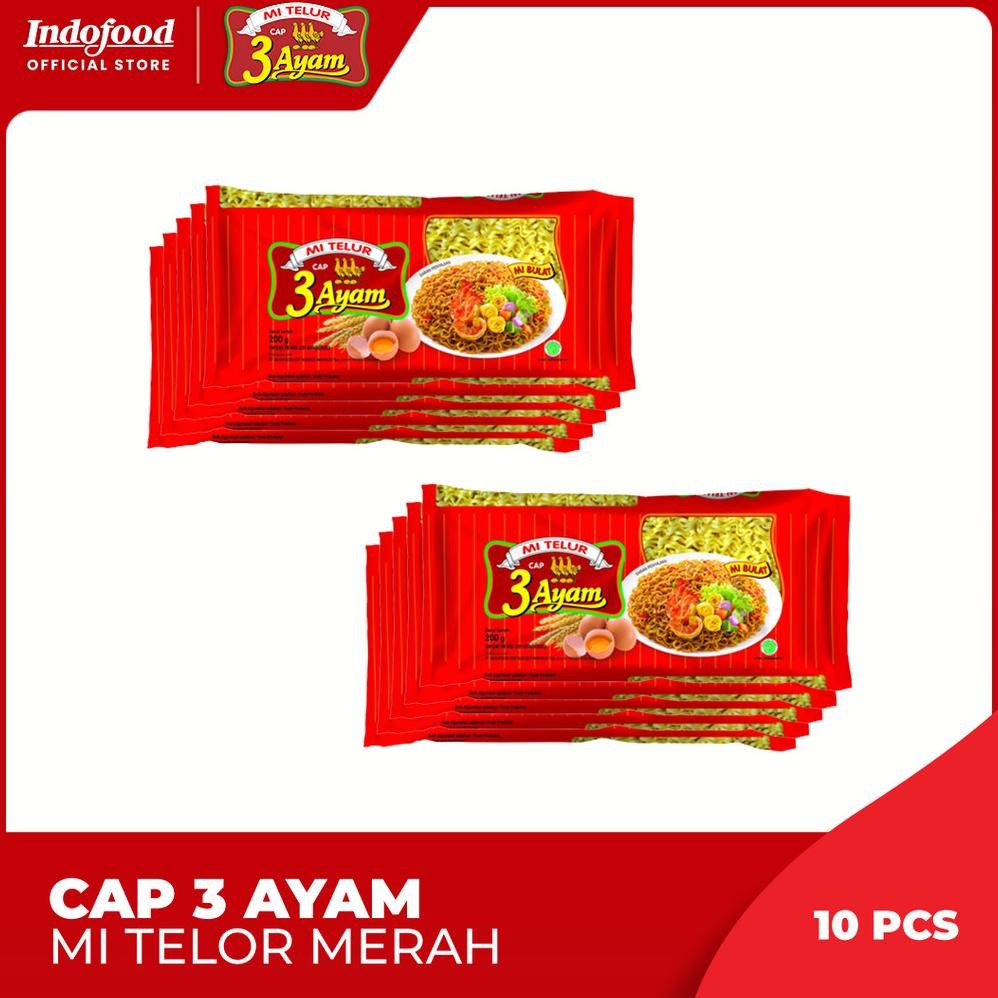 

ready 10 PCS - Cap 3 Ayam Mie Telor Merah 200 Gr murah