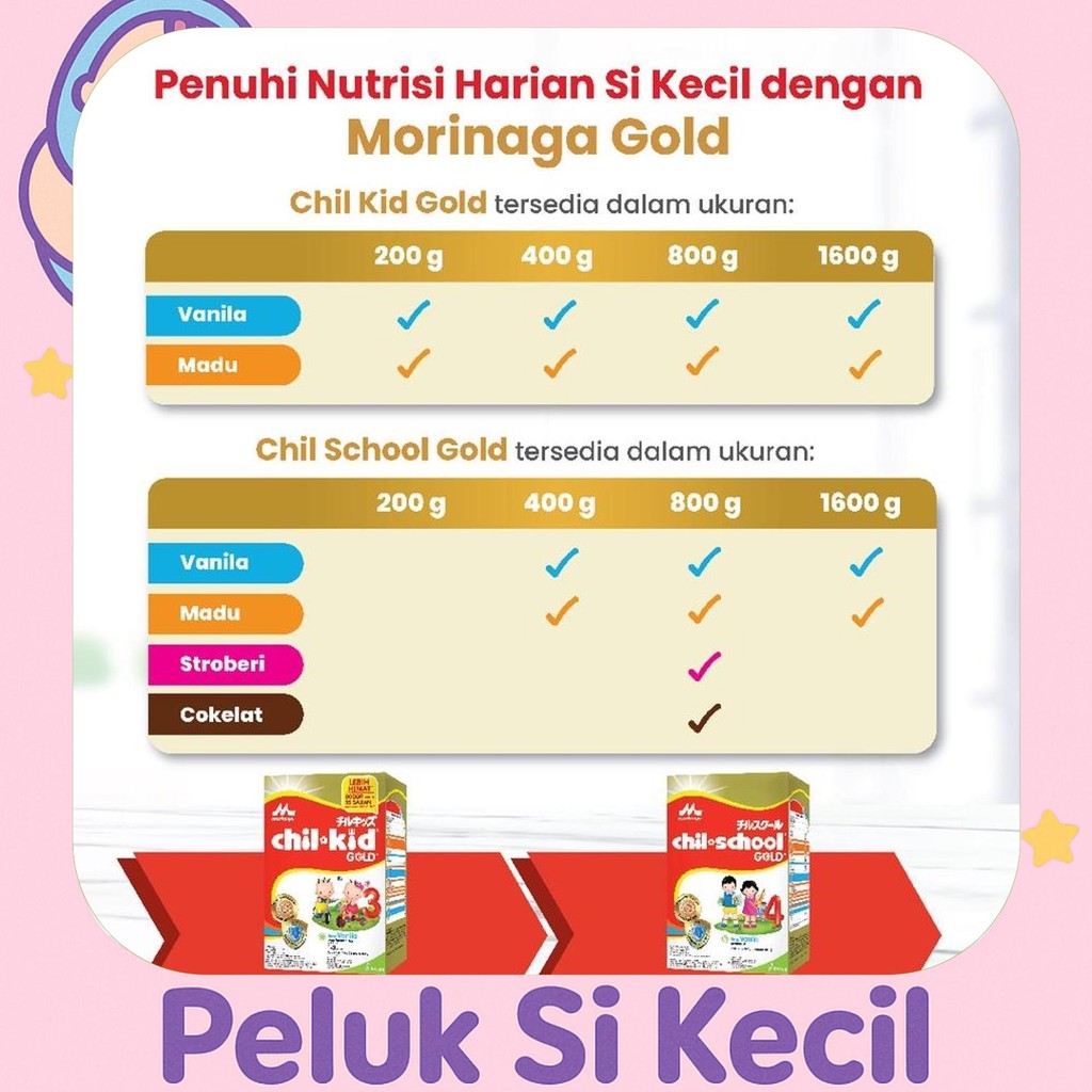 

Asli Morinaga Chil School Gold Vanila/Madu 1560G Susu Formula Pertumbuhan Anak Usia 3-12 Tahun
