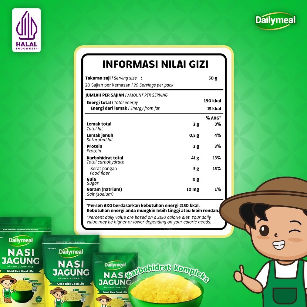 

ready Dailymeal - Beras Sehat Corn Rice (Nasi Jagung) / Cassava Rice (Nasi Singkong) - 500g murah