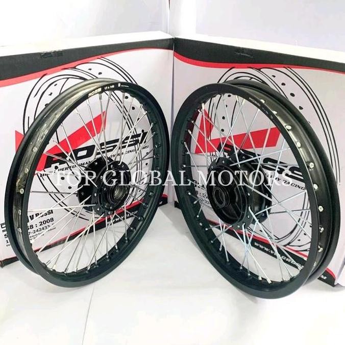 VELG KHARISMA SUPRA FIT NEW SUPRA X 125 SEPASANG RING 17 TROMOL HITAM Motorcycle