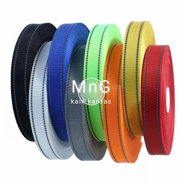 Grosir Webbing 2.5 Cm Nylon Reflective Meteran