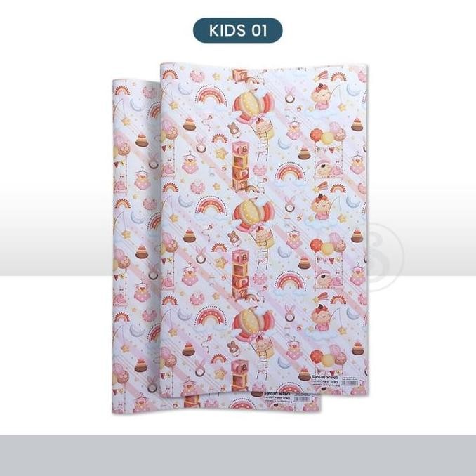 

ready stock (10lbr) Kertas Kado Bungkus Kado Baby Sansan Wawa uk 63.5 x 49.5 cm