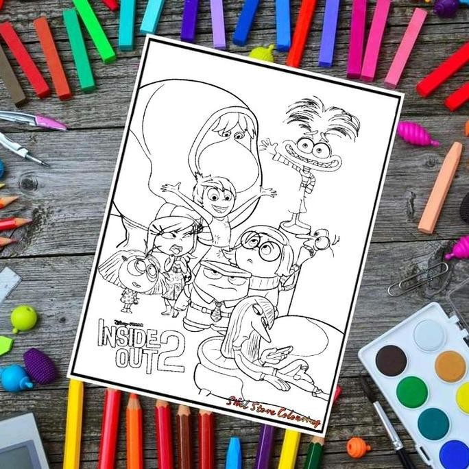 

baru Kertas Mewarnai Gambar Tema Inside Out V2 (isi 10 Lembar) / Edukasi / motorik anak / Toys / Diy / Belajar