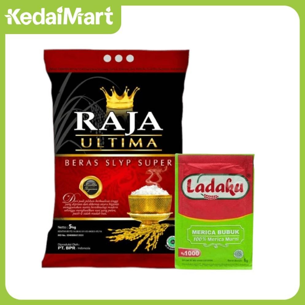 

ready KM Paket Beras Raja Ultima 5 Kg dan Ladaku Merica Bubuk Pcs murah