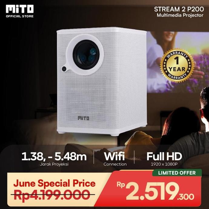 MITO Multimedia Projector Stream 2 P200 | Smart Projector