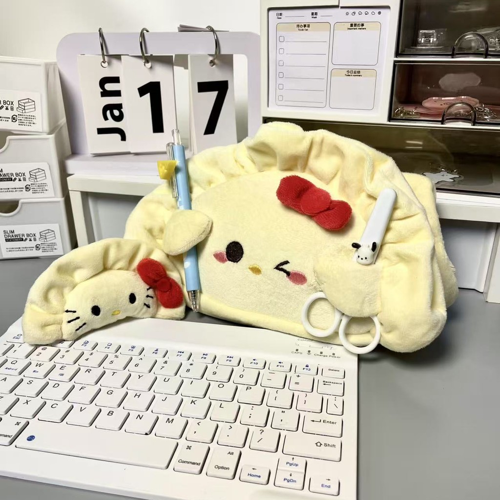 

Kotak Pensil Pangsit Gaya Jepang yang Imut/Tas Penyimpanan Hello Kitty Kapasitas Besar/Alat Tulis Kartun Plush