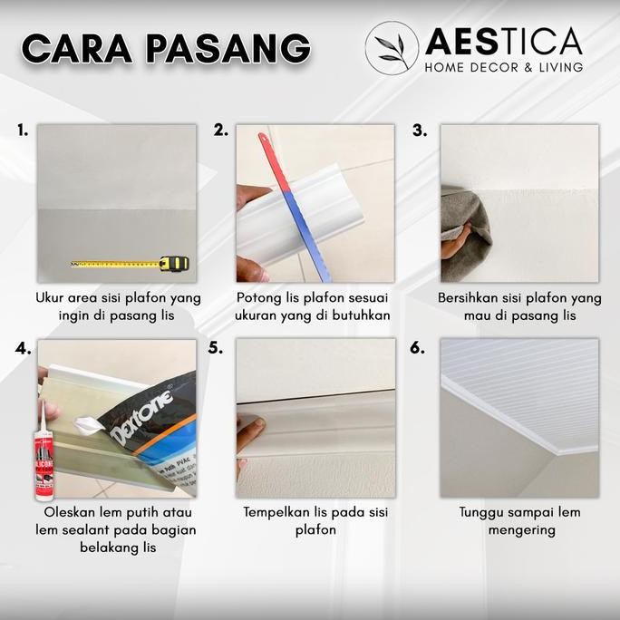 ready Lis Siku  Aksesoris List Plafon PVC Dekorasi Dinding Rumah | AESTICA