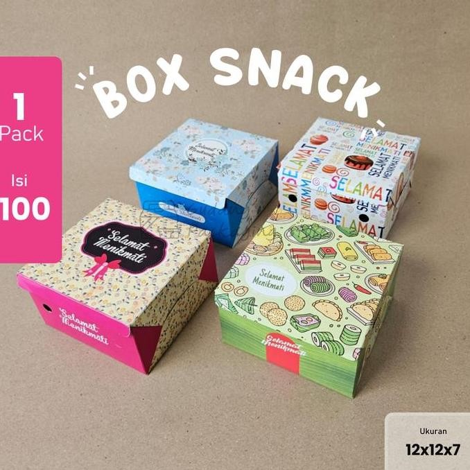

ready stock 100 pcs / 12x12 / Box Snack/ Dus Kue / Kotak Hajatan / 250 gr