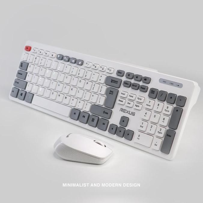 Rexus Km8 : Combo Keyboard + Mouse Wireless, Baterai Tahan Lama, Pasangan Ideal Untuk Komputer Anda