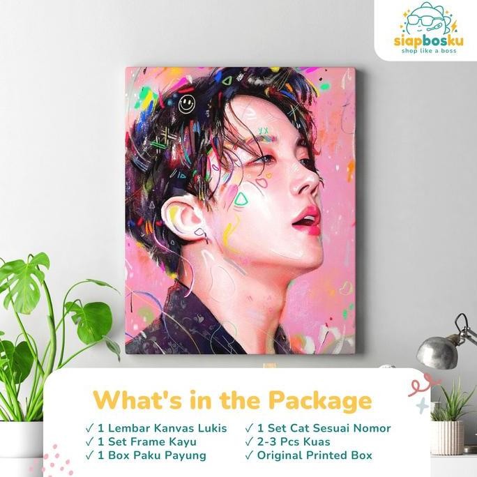 

ready PAINT BY NUMBER 40x50 CM KANVAS PAINTING WITH FRAME CAT KUAS - BTS