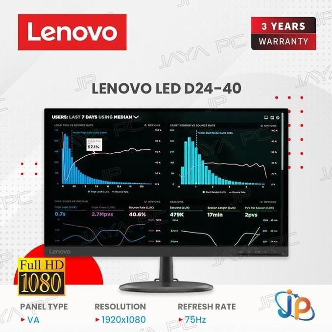 Monitor Lenovo LED D24-40 - Full HD 24" Inch