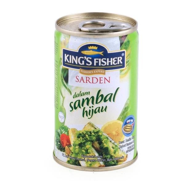 

ready King's Fisher Paket 6 pcs Sarden mini Sambal Hijau Makanan Kaleng 155 gr murah