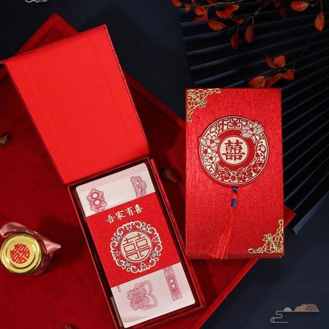 

ready stock Angpao kotak bahan keras hadiah gift wedding sangjit emas