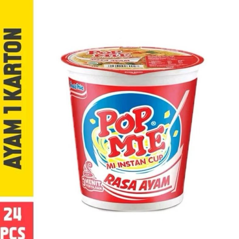 

ready TERMURAH !! POP MIE RASA AYAM JUMBO @75 GRAM 1 DUS ISI 24PCS murah