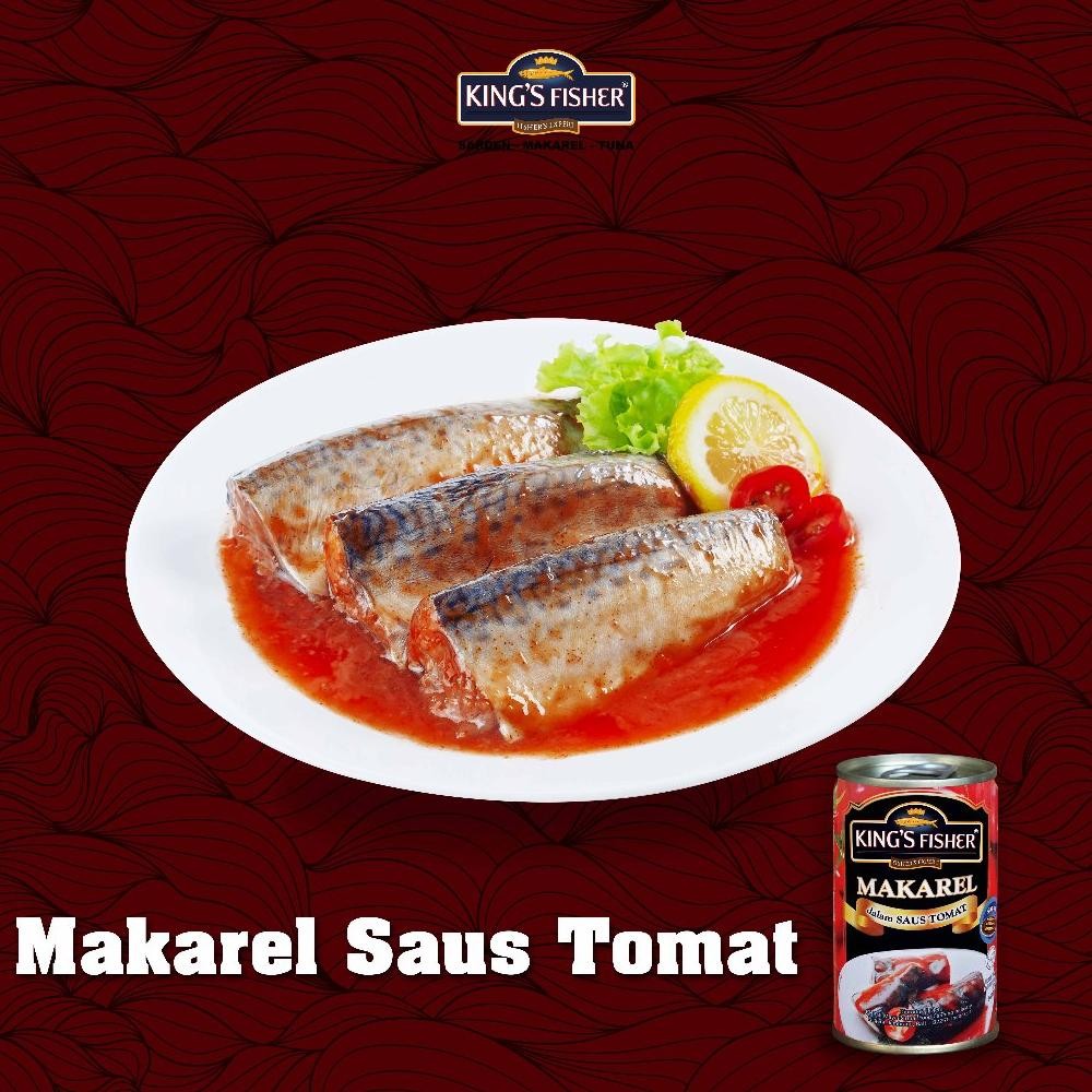 

ready King's Fisher Paket 6 pcs makarel mini saus Tomat Makanan Kaleng 155 gr murah