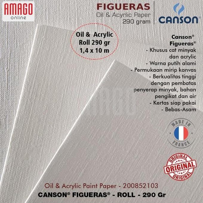 

ready CANSON FIGUERAS - OIL AND ACRYLIC ROLL PAPER 290G -1,4X10M - 200852103