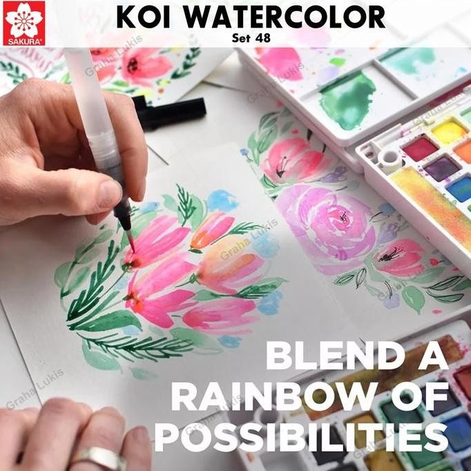

ready Sakura Koi Watercolor 48 warna