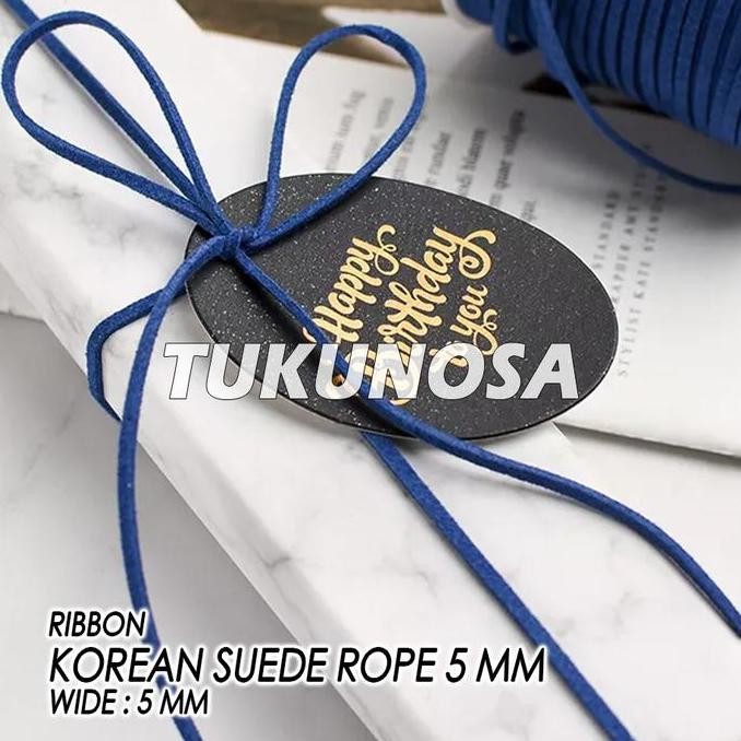 

baru !!! KOREAN SUEDE ROPE 5 MM / ROLL - TALI SUEDE TALI GELANG PITA SEMI KULIT