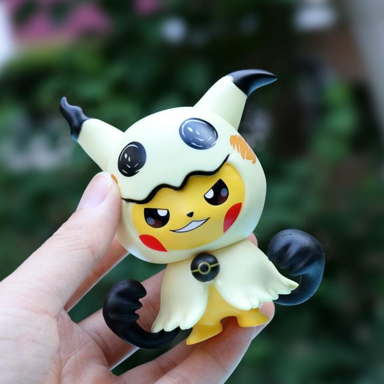 Bisa Cod Action Figure Pokemon Pikachu Cosplay - Miniatur Topper Kue Pajangan Mainan Pikacu Black Cl