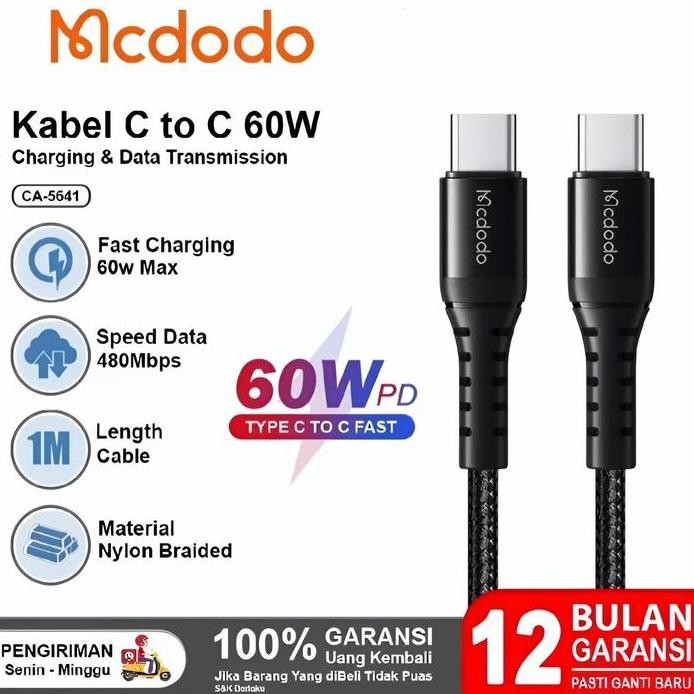 ready MCDODO Kabel Data Charger USB Type-C to Type C PD 60W Fast 20CM 5640