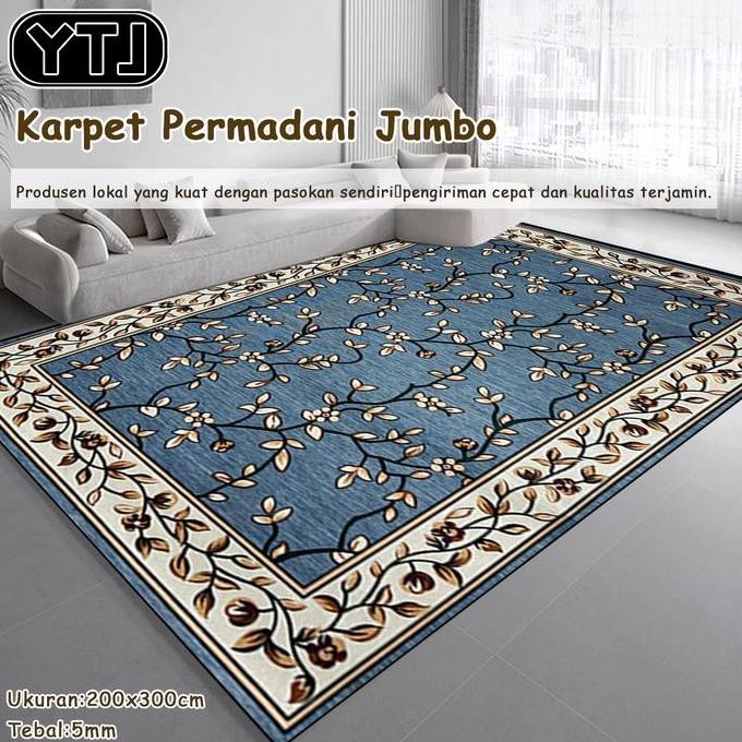 YTJ Karpet Malaysia Ukuran 300x200 Jumbo Permadani Ruang Tamu Polyester Karpet Lantai Eropa murah
