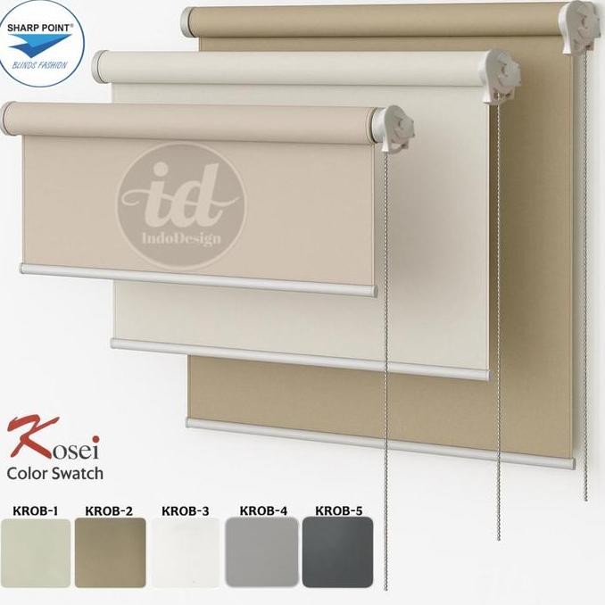 ready Roller Blind / Tirai Gulung / Penutup Jendela 100% Blackout ( Sharp Point )