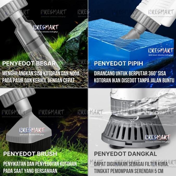 VACUUM ELEKTRIK SIPHON AQUARIUM CLEANER PENYEDOT PEMBERSIH KURAS SIFON