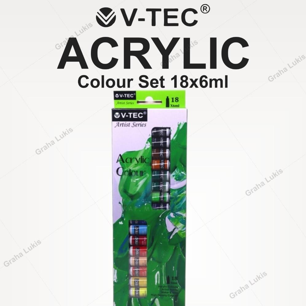 

V-Tec Acrylic Color Set 18x6ML / Cat Akrilik V-Tec 618-A Terlaris