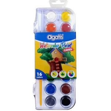 

AGATIS WATER COLORS PAINT CAKES 16 WARNA I CAT AIR PADAT Terlaris