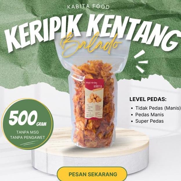 

Keripik Kentang Balado Kabita Gram Kemasan Pouch Sna Food Camilan Makanan Pedas Manis Daun Jeruk Tanpa Msg Cemilan Kripik Crispy