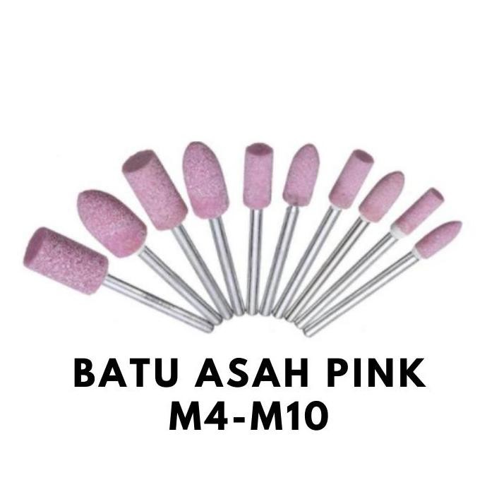 Mata Bor Asah Pink M4-M10 Set 100Pcs Batu Asah Poles Tuner Gerinda Dri Kualitas Terbaik Harga Termur