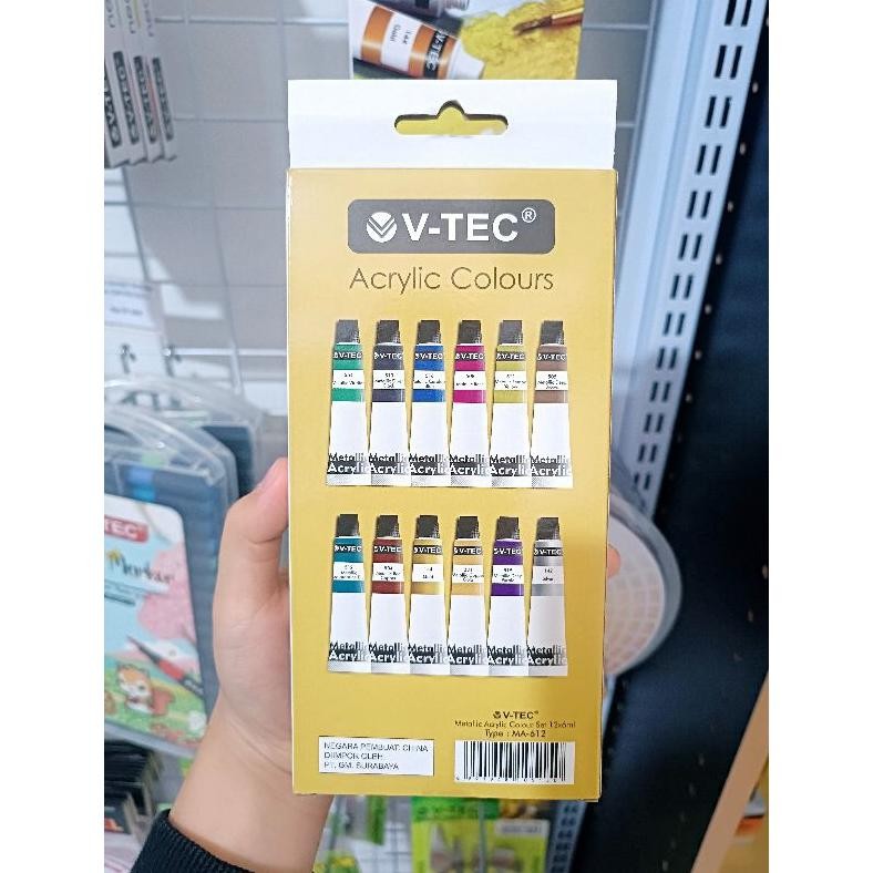 

V-tec Acrylic Metallic MA-612/12x6ml / v-tec / v-tec Acrylic Set /Acrylic Set Terlaris