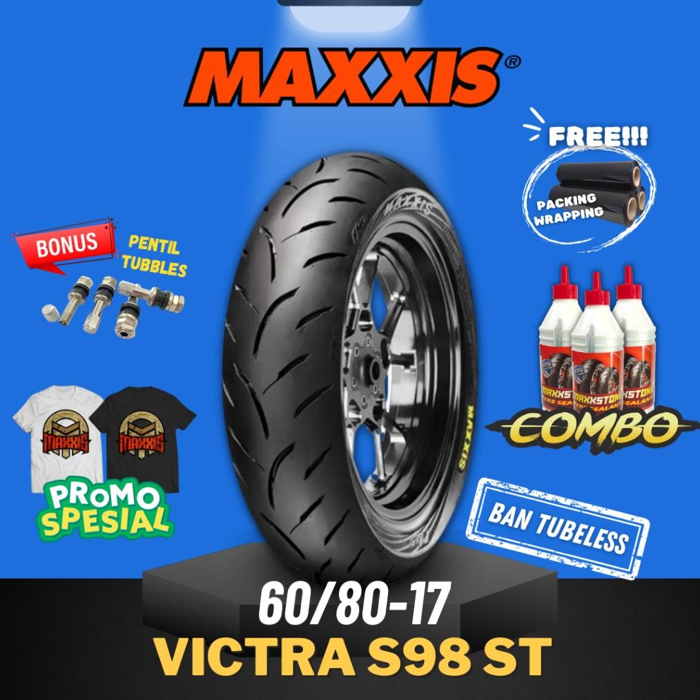 Produk Baru Ban Maxxis Victra Ring 17 Tubeless - Ukuran 60/80 - 140/70 - Pilihan Terlengkap Ban Moto