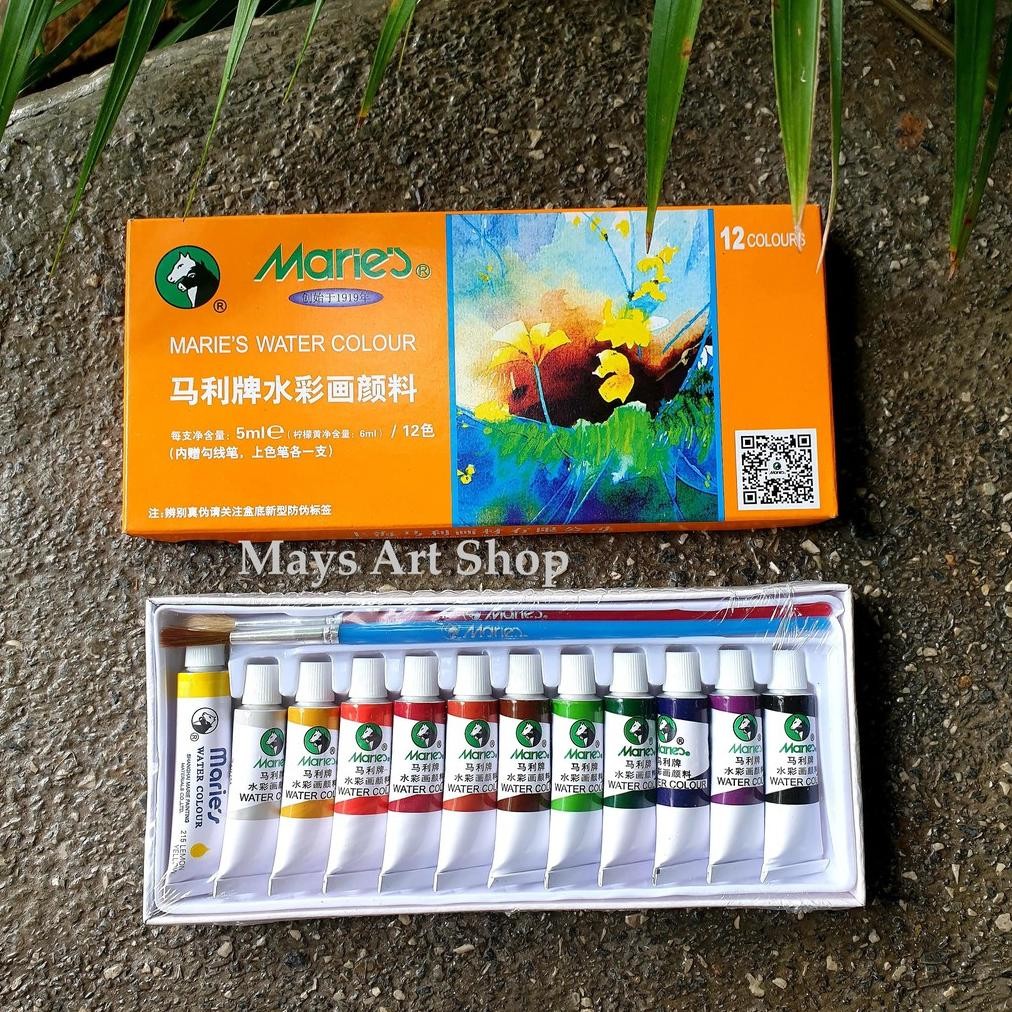 

Cat Air Maries Watercolor Set Isi 12 Warna x 5ml E 1325 / Marie's Cat Lukis 12 x 5 ml Watercolour Water color 12x5ml E 1325/12 Anak / Profesional Kuas Terlaris