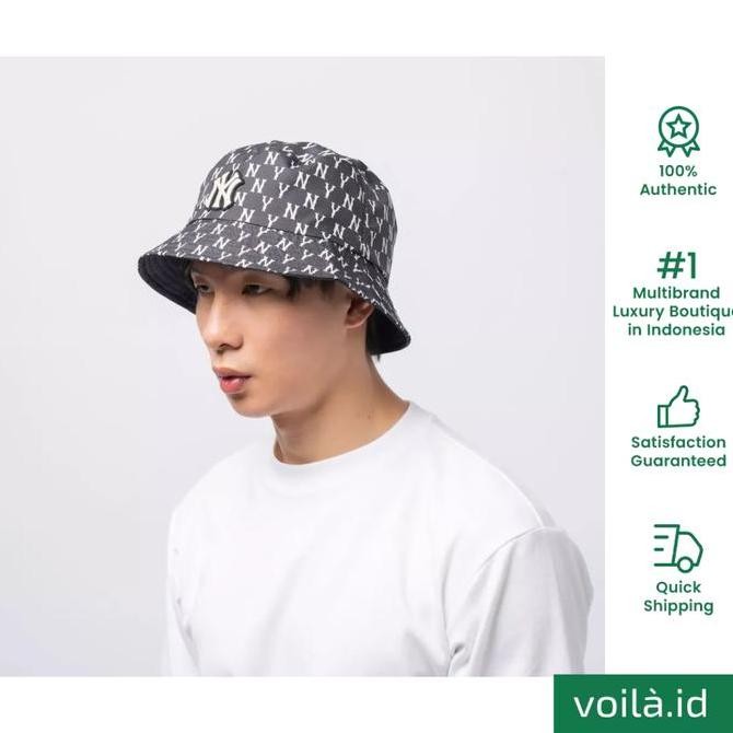 Sale Voilaid Mlb Ny Yankees Monogram Classic Reversible Bucket Hat Black - 3Ahtm022N-50Bks